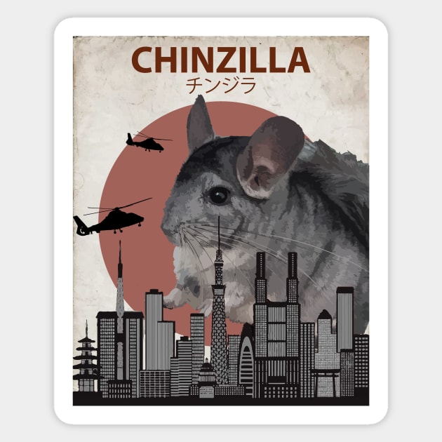 Chinzilla - Giant Chinchilla Monster Sticker by Animalzilla